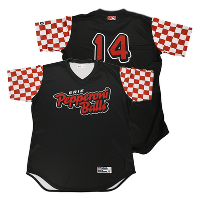 Erie SeaWolves Game-Issued Pepperoni Balls Jersey - #14