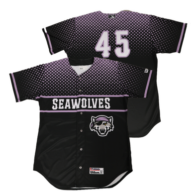 Erie SeaWolves Game-Issued Strike Out Cancer Jersey - #45