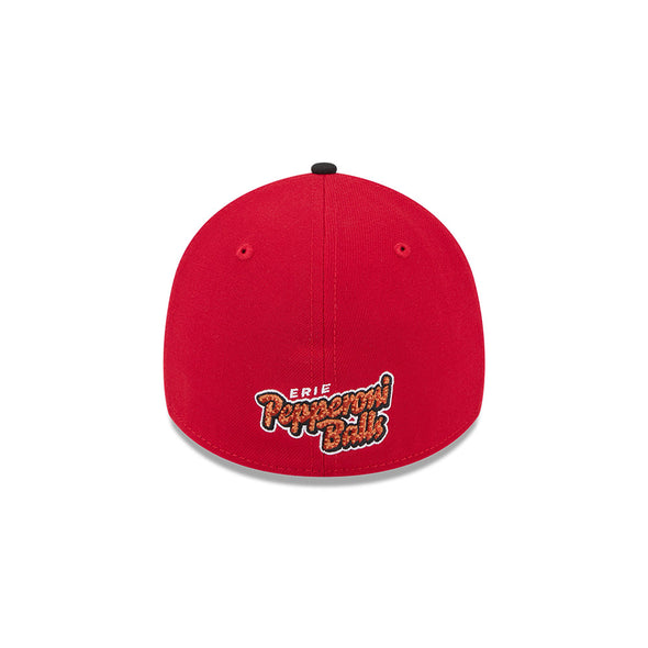 Erie SeaWolves NEC Pepperoni Balls Red 39THIRTY Cap