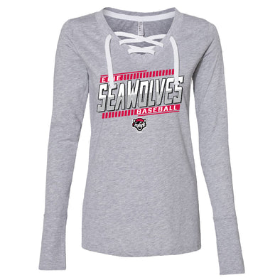 Erie SeaWolves BR Womens Active Lace Up L/S Tee