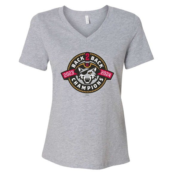 Erie SeaWolves BR Back 2 Back Women's V-Neck Tee