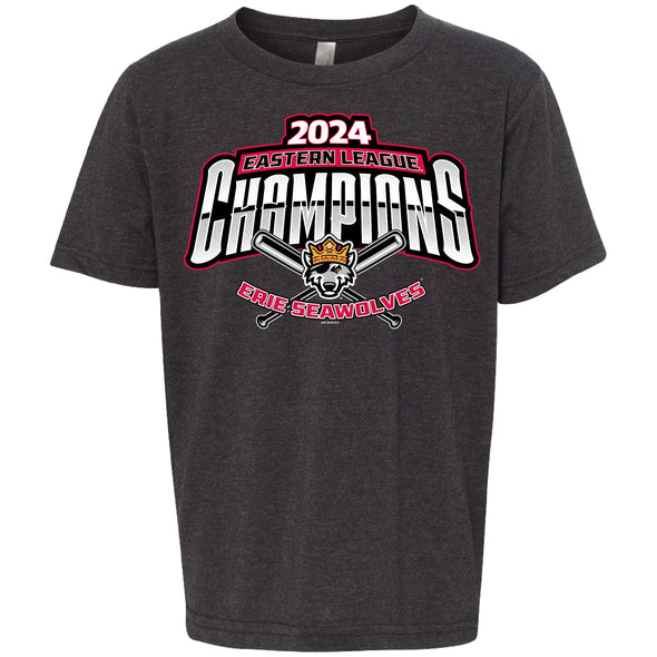 Erie SeaWolves BR 2024 Eastern League Champs Youth Bats Tee