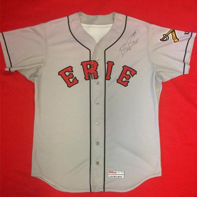 Erie SeaWolves Beau Burrows Gray Away Game Used Autograph Jersey #33