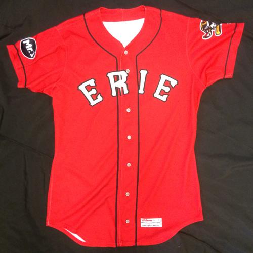Erie SeaWolves Dawel Lugo Game Used Red Jersey #12
