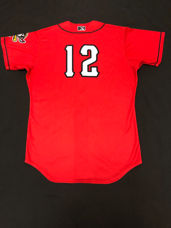 Devon Travis Red Game-Used, Autographed Jersey #12